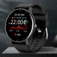 ESFOE Smartwatch, Fashionable Waterproof Strap, Heart Rate & Blood Pressure Monitoring, Sleep Tracking, Smart Voice Call, Weather Forecast, Multiple Sports Modes, Unisex Sports Watch - Black - View 2