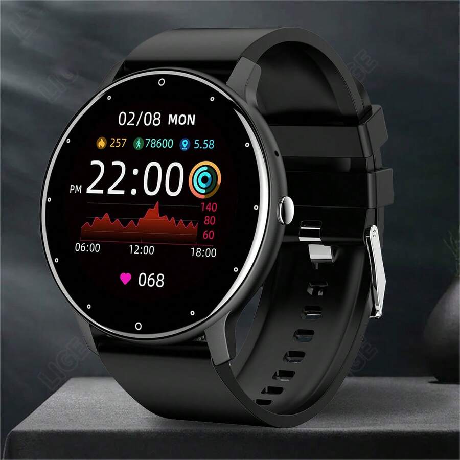 ESFOE Smartwatch, Fashionable Waterproof Strap, Heart Rate & Blood Pressure Monitoring, Sleep Tracking, Smart Voice Call, Weather Forecast, Multiple Sports Modes, Unisex Sports Watch