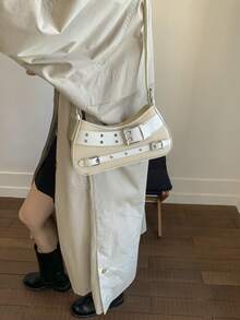 Bolso cruzado de gran capacidad, de estilo moderno y multiusos, modelo 2026 nuevo, estilo de mujer, bolso exquisito - Beis - Ver 8