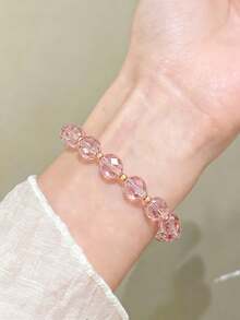 1pc Bohemian Crystal Beaded Bracelet With Colorful Luster & Woodland Fairy Style Design, Ideal As Graduation Gift Or BFF Bracelet - Multicolor - View 7