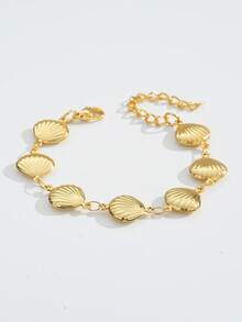 1 chiếc dây chuyền chống nước 17+5cm màu vàng, kiểu dáng mảnh mai, thích hợp cho mùa hè, hình chữ thập, vòng tay sinh vật biển, vòng tay hình trái tim, trang sức tối giản, quà tặng. - Vòng đeo tay - Xem 6