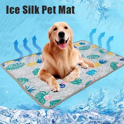 1 tấm thảm làm mát cho thú cưng, đệm lụa lạnh cho chó/mèo, giường làm mát cho thú cưng, đệm thoáng khí, thích hợp cho chó và mèo cỡ vừa/nhỏ vào mùa hè, không cần nguồn điện.