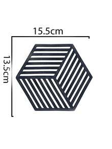 1pc Artistic Geometric Striped Silicone Heat Insulation Mat, Non-Slip Reusable Coaster & Placemat - View 3