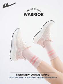 WARRIOR 女式时尚复古运动鞋，春夏舒适跑步鞋，简约休闲又不失时尚感，四季皆宜，耐磨耐穿，适合全天穿着的训练鞋，软底设计。 - 白/粉 - 查看 7
