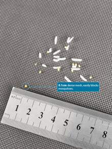 拉链式窗纱网，黑色包边，易于开合，透气防蚊虫，适用于家用窗户 - 黑色 - 查看 3