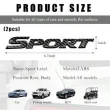 2 PCS 3D Sport Sticker For Car Automotive Sport Edition Emblem Decals With Strong Adhesive Universal Sport Badge Stickers For Bumper Tailgate Side Fender Car Accessories Carbon Fiber - 碳纖維 - 查看 2