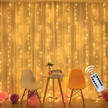 1pc USB Powered Curtain Lights, 6m/3 Meters/2m/1m String Lights With 8 Modes, Suitable For Birthday, Wedding, Party, Room, Window, Holiday Decoration (Remote Control Batteries Not Included) - USB Curtain Light - View 12