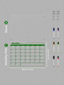 1 块 3D 磁性亚克力干擦板（附带 6 支白板笔）每周计划日历留言书写板、可擦除磁性冰箱贴纸、家庭留言便签展示板最佳礼物 - 多色 - 查看 21