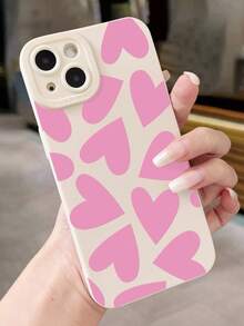 1个极简少女风爱心猫眼复古白色全包手机壳，兼容 11/12/13/14/15/16/17 Pro Max - 彩色 - 查看 1