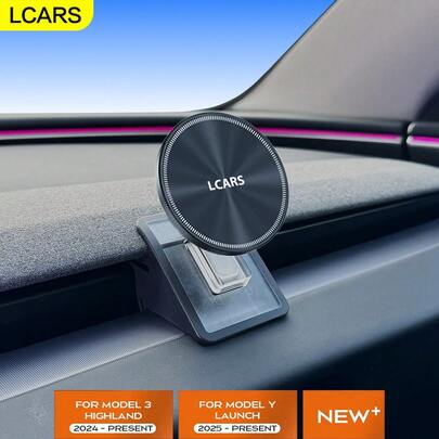  LCARS Car Phone Holder, Suitable For Refreshed Tesla Model3 Highland 2024 And ModelY Juniper 2025, Air Vent Magnetic Phone Mount, In-Car Clip-On Silicone Multifunctional Navigation Bracket (Not Applicable For Other Vehicle Models)
