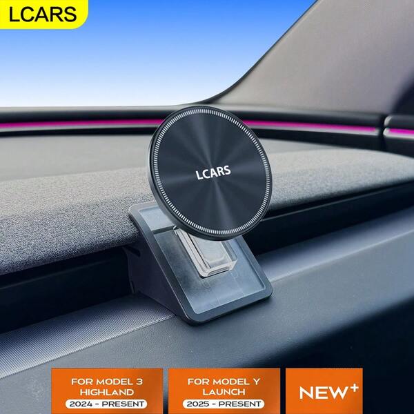  LCARS Car Phone Holder, Suitable For Refreshed Tesla Model3 Highland 2024 And ModelY Juniper 2025, Air Vent Magnetic Phone Mount, In-Car Clip-On Silicone Multifunctional Navigation Bracket (Not Applicable For Other Vehicle Models)