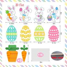 16 piezas Decoración de ramas de árbol de Pascua, Ramas decorativas de Pascua de 8 pulgadas con huevos, conejos y formas de zanahoria, Ramas de árbol decorativas de colores para la decoración del hogar y la fiesta de primavera de Pascua - Multicolor - Ver 7