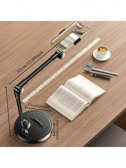 1pc 2026 New Upgraded Adjustable Metal Phone Stand, Adjustable Height & Angle, Sturdy Structure, Suitable For Various Devices, Enhances Device Usability, Fashionable Metal Texture, Construction