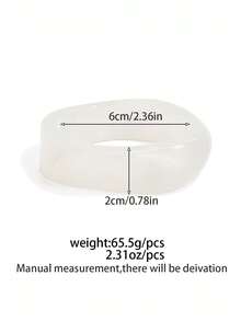 1pc Elegant Geometric Arc Smooth Charm Resin Cuff Bracelet, Luxurious Glamour, Suitable For Wedding, Party, Vacation, Casual, Street Style, Women's Couples Holiday Birthday Versatile Bracelet Gift - Bracelet - View 10