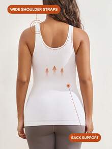 Maternity Sleeveless Pleated Backless Yoga Top, Seamless Casual Wear For Pregnant Women - White - View 2