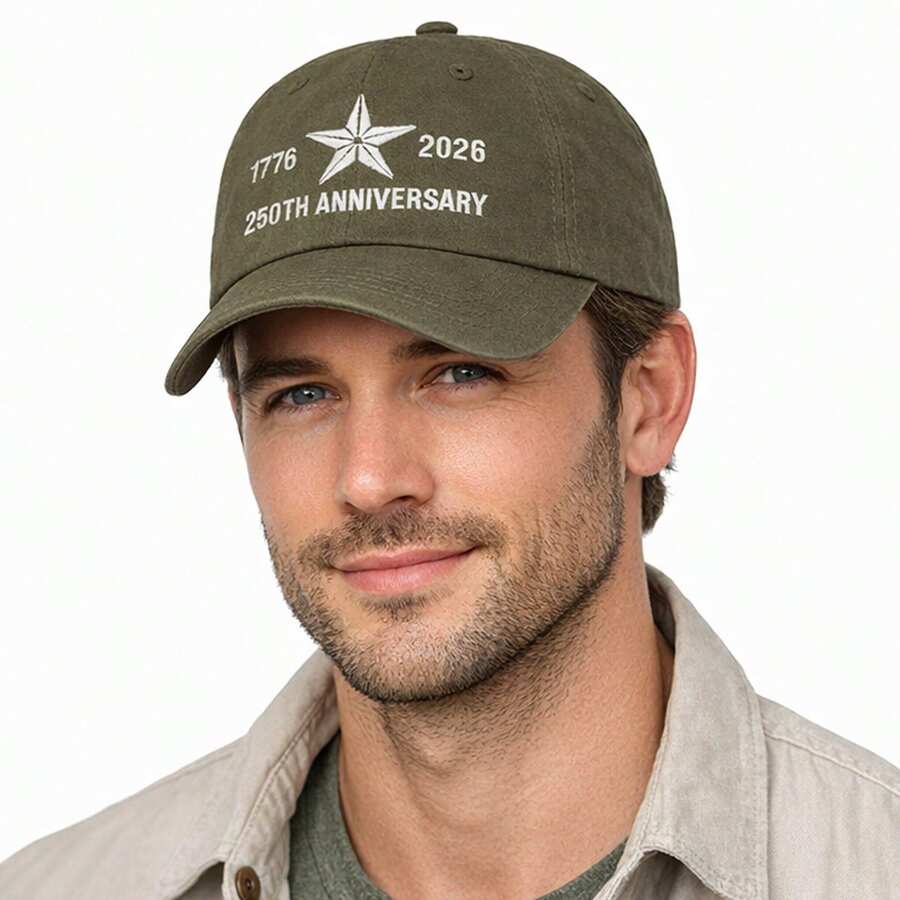 VECRY 250周年纪念棒球帽 1776-2026 刺绣五角星 男女通用 经典美式纪念帽