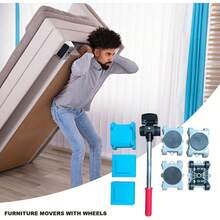 Herramientas para Mover Muebles Pesados con Ruedas, Elevador Resistente, Carga Hasta 250kg, Set para Mover Electrodomésticos y Muebles - color de la imagen - Ver 3