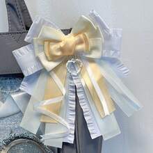 1件法式浪漫装饰胸针蝴蝶结吊坠，7种颜色可选，多层丝带手工DIY成品，适合动漫迷、偶像粉丝、御宅族、洛丽塔时尚爱好者、卡通、动漫、游戏角色扮演配饰、背包、包包装饰。 - A - 查看 5