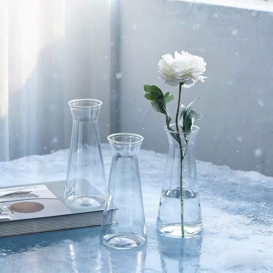 8pcs Transparent Plastic Vases, Suitable For Various Flower Bouquets And DIY Decorations, Applicable For Tabletop, Wedding, Home, Party And Other Floral Decoration - View 1