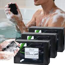 100g Handmade Soap Bamboo Charcoal Soap, Deep Cleansing Face Body Moisturizing Care Skin Care Fresh Taste Soap, Cleansing Body Moisturizing Care Skin Soap, For Daily Skin Care - Bamboo Charcoal Soap - View 10