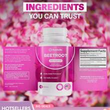 Organic Beetroot Capsules (1300mg) For Blood Flow & Heart Health - 100g - 查看 2