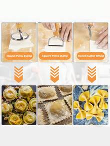 9Pcs Wooden Pasta Making Kit With 3 Size Threaded Rolling Pins, Long Rolling Pin, Rotatable Pasta Drying Rack, Gnocchi Board, Dough Cutter, Wheel Cutter, 2 Stamps - View 9