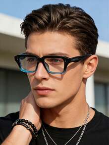 1pc Men's Small Square Frame Computer Glasses, Suitable For Viewing Computers, Phones, E-Sports Gaming, Travel, Also Fashionable Accessory For Women - Nhiều màu - Xem 3