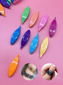 9pcs Bright Color Shuttle Bobbin Set, Portable Lightweight Lace Making Tool, Practical Handmade Accessory For Lace Creators, Suitable For Making Bracelets, Pendants, Lace Trim And Fiber Art DIY Crafts - Small Phoenix Eye Shuttle - View 6