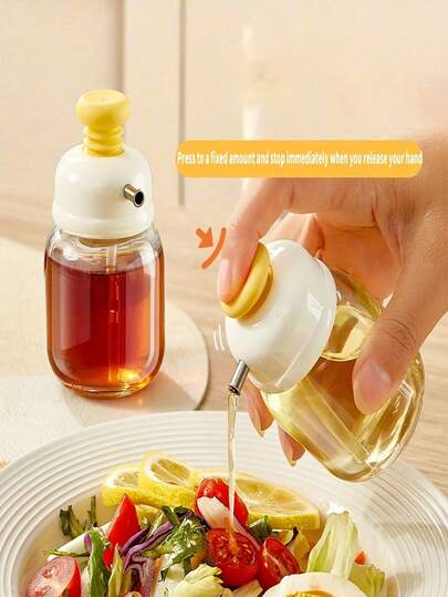 Controlled Dispensing Oil & Vinegar Bottles, Glass Condiment Jars, Non-Drip Oil Dispenser, Vinegar Bottle For Restaurant, Kitchen Cooking Tools