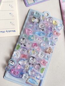 3D立体浮雕贴纸，DIY手机壳，剪贴簿，贴纸交换，卡通动物贴纸，纯色贴纸 - 彩色 - 查看 13