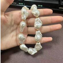 Special-Shaped Pearl Necklace Women's Personality Light Luxury High-End Sense Collarbone Chain Neck Chain Sweater Chain - 款式1 - 查看 1