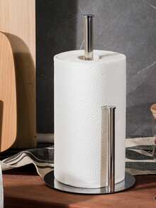 哑光黑/金色厨房纸巾架，带加重底座，适用于标准卷或超大卷纸巾，独立式不锈钢哑光黑金色厨房纸巾架 - 銅色 - 查看 5