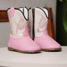 Baby Girl/Boy Texan Boot Set, Soft And Comfortable Baby Shoes + Cotton Socks FARMFUN - Mati dan Merah Muda - View 2