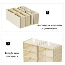 9-Tier Heavy Duty Collapsible Shoe Cabinet - Foldable Shoe Rack With Shatter-Resistant Clear Doors - View 4