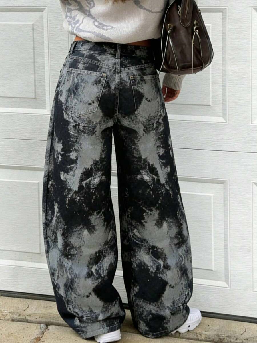 Quần jeans nữ dáng dài, chất liệu denim mài, có túi và khóa kéo, không co giãn, màu đen, thích hợp cho kỳ nghỉ xuân. - màu đen - Xem 1