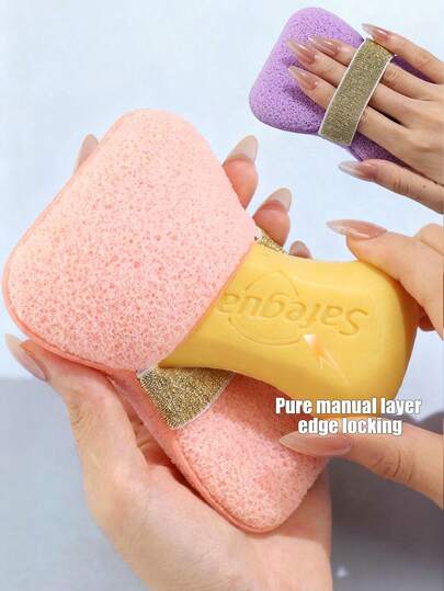 1pc Soft Sponge/Loofah/Shower Ball, Suitable For Soap Bag/Bathing Ball/Exfoliating Sponge, Ideal For Home Bathroom And Shower Accessories/Cleaning Tools/Soap Dish/Soap Cleaning Tools/Lather Net Bath Brush, Christmas