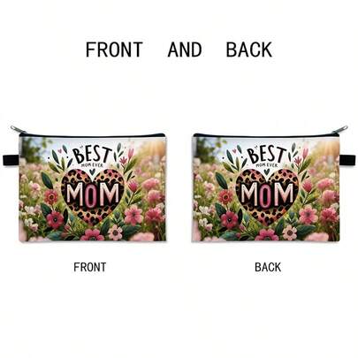 1pc New Mother's Day Cosmetic Bag, Lightweight Zipper Design Makeup Pouch, Daily Storage Bag, Suitable For Travel And Daily Use Toiletry Bag - Multifunctional Storage Bag For Stationery, Medicine And Accessories - Ideal Mother's Day Gift