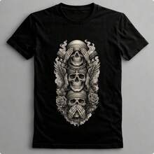 Suffix Skull T-Shirt Premium Shirt 100% Cotton Promotional Price Men's Women's Casual T-Shirt Streetwear - 最黑暗的 28 - 查看 6