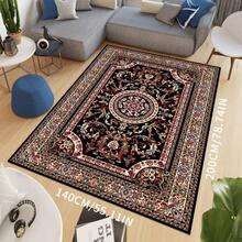 Thảm ngoài trời chống trượt bằng nhung pha lê, họa tiết Ba Tư cổ điển, bền chắc, có thể giặt máy, thích hợp cho ban công, sân hiên, lối vào và xe RV. - Nhiều màu - Xem 3