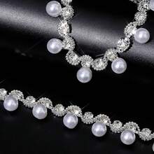 DUCristal, 1 yarda/paquete, colgante de perlas de cristal, cadena de garra, Base plateada, cadena de borlas de cristal para zapatos, vestido/decoración de U9QC - Plata 15 mm - Ver 5