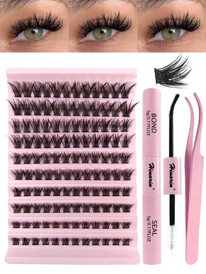 120 Pcs D Curl Lash Clusters Kit Wispy Cluster Lashes - Expert-Crafted, Natural Look, Fluffy Volume - DIY Eyelash Extension Set With Lash Bond&Seal And Tweezers For Glamorous Transformations - 8-16mm Lengths For Customized Style Lash Clusters,Eye Lash Clusters,Individual Eyelashes,Lashes,Fake Lashes