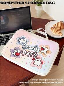 This 1-Piece Cartoon Star And Puppy Laptop Tote Bag Is Made Of PU Leather, Is Waterproof And Shockproof, And Fits 16-Inch/15-Inch/14-Inch Laptops. Lightweight And Practical, It's Designed For Travel And Makes A Perfect Ramadan Gift. - Multicolor - View 9