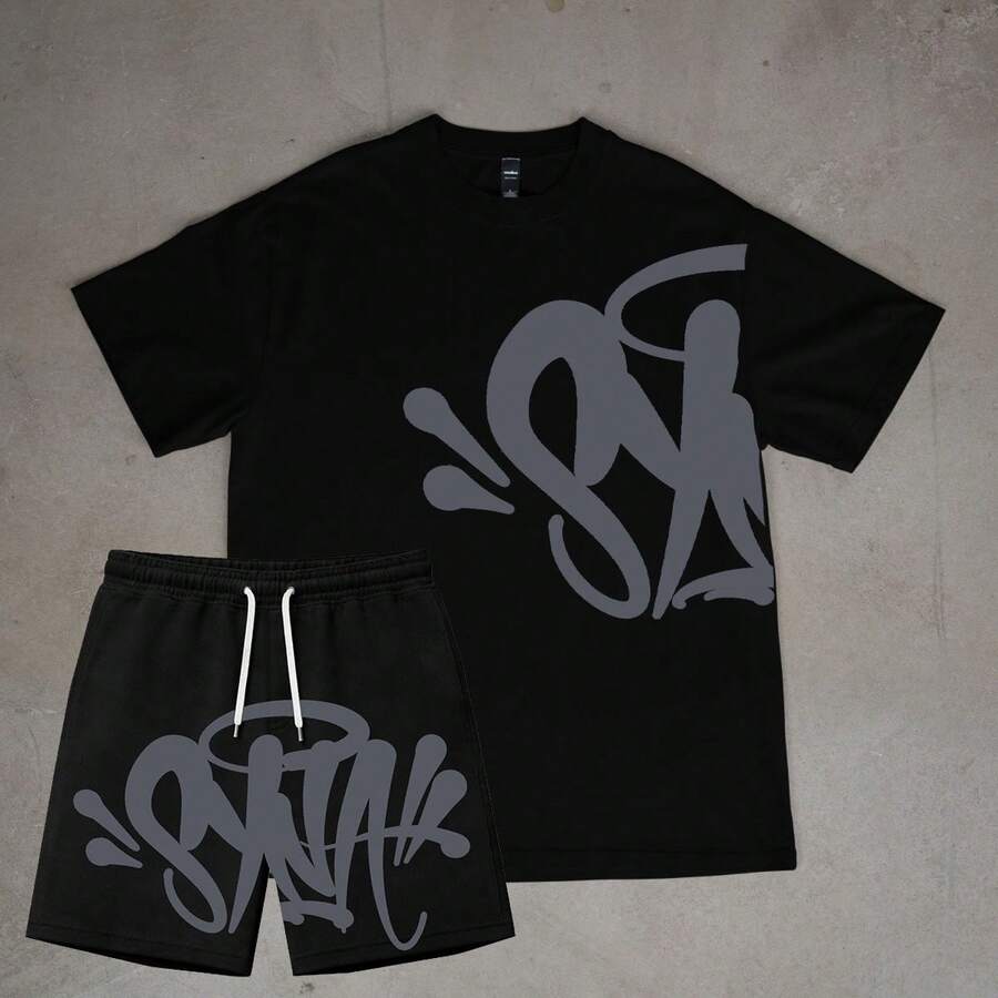 Syna Word Set: T-Shirt + Sweat Shorts, International Fashion - màu đen - Xem 1