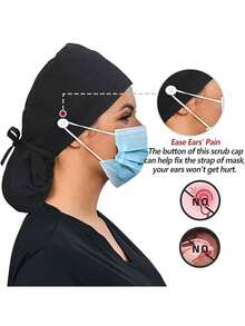 Adjustable Work Cap With Button And Sweatband, Women's Ponytail Hole Design - Multicolor - View 5