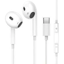 Wired USB Type-C Stereo Headphones Compatible With IPhone 17 Air 16 15 Pro Max Plus, Pro, Wired USB-C Headphones Compatible With IPhone 15 16 Pro Max Plus, Pro, Android Smartphones Galaxy Note10/20, A53/A54, Compatible With Wired Control In-Ear Headphones Compatible With IPhone 15 - White - View 2