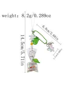 Y2K Aesthetic Handmade Fish Bag Phone Charm - Fish-Shaped Keychain Jewelry For Women, Cute Phone Accessory With Fish Scale Charm & Ring-Like Connector, Compatible With Smartphones & Keys (No Electronics) - Green - View 5
