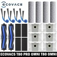 Kit de repuestos compatible con ECOVAC S DEEBOT T80 OMNI/Para aspiradora robot Yeedi M14 Plus - Juego de accesorios con cepillo principal, mopa rodante, filtro, bolsa de polvo, cepillo lateral - Ver 2