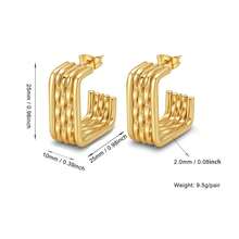 High-Quality Stainless Steel Women Hoop Earrings,Hypoallergenic 316L Ear Post,Anti-Fading Vacuum 18K Gold Plated Anti-Wear, Charming Fashionable Designer Unique Shapes Unisex Jewelry Earrings For Daily Wear Festival Vacation Parties - Gold - View 5