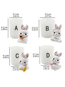 1pc 3D Cute Easter Bunny Candle Mold Reusable For Candle/Gypsum/Resin/Clay/Baking Silicone Mold Easter/Desktop/Car/Home Decor/DIY Craft Lovers - A - View 4