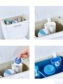 Dispensador de limpiador sólido de inodoro de estilo moderno sin electricidad, extiende la duración de la limpieza - multicolor - Ver 11